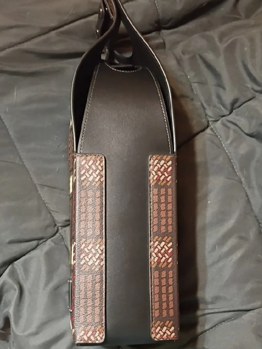 Coach  Checkered Wine Bottle Carrier For Parties